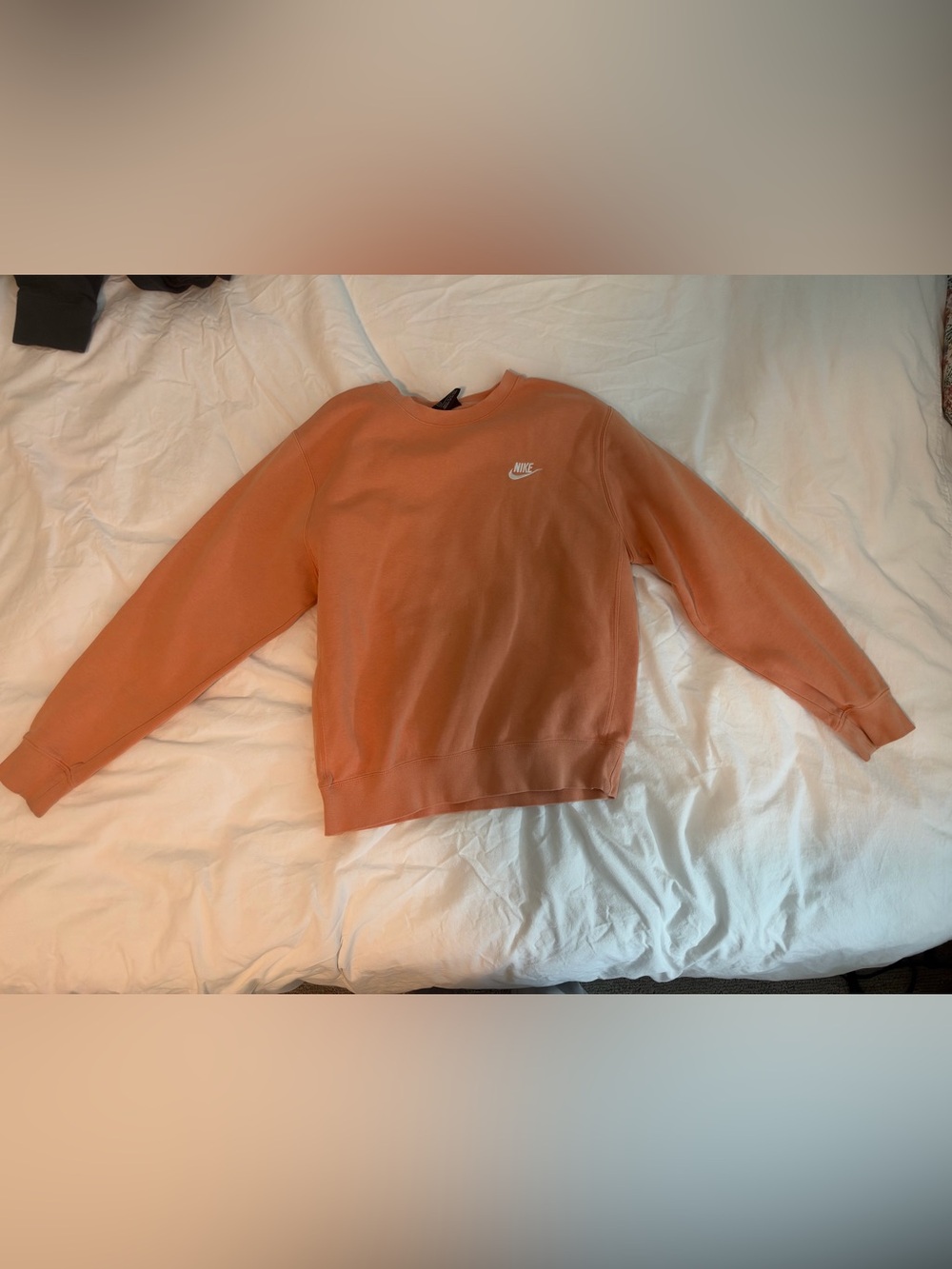 Nike Women's Rust Orange Crewneck Sweatshirt with White Swoosh